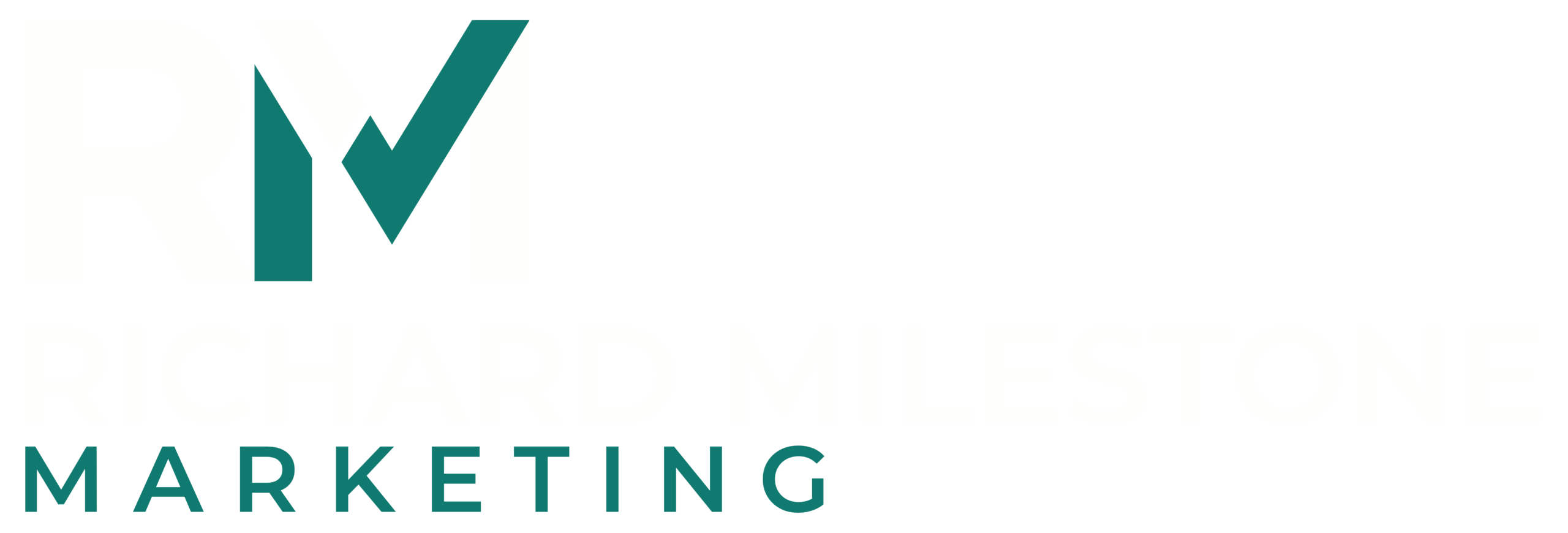 Richard Milestone Marketing Logo - White & Green